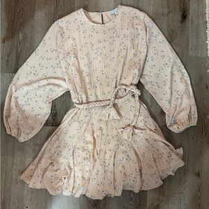 Gianni Bini Floral Cream Long Sleeve Dress